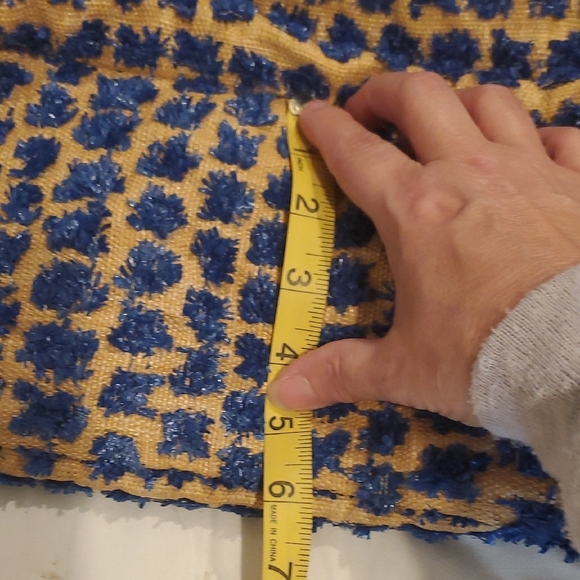 Anthropologie Miss Albright Blue and Tan Woven Tote Bag - Picture 8 of 8